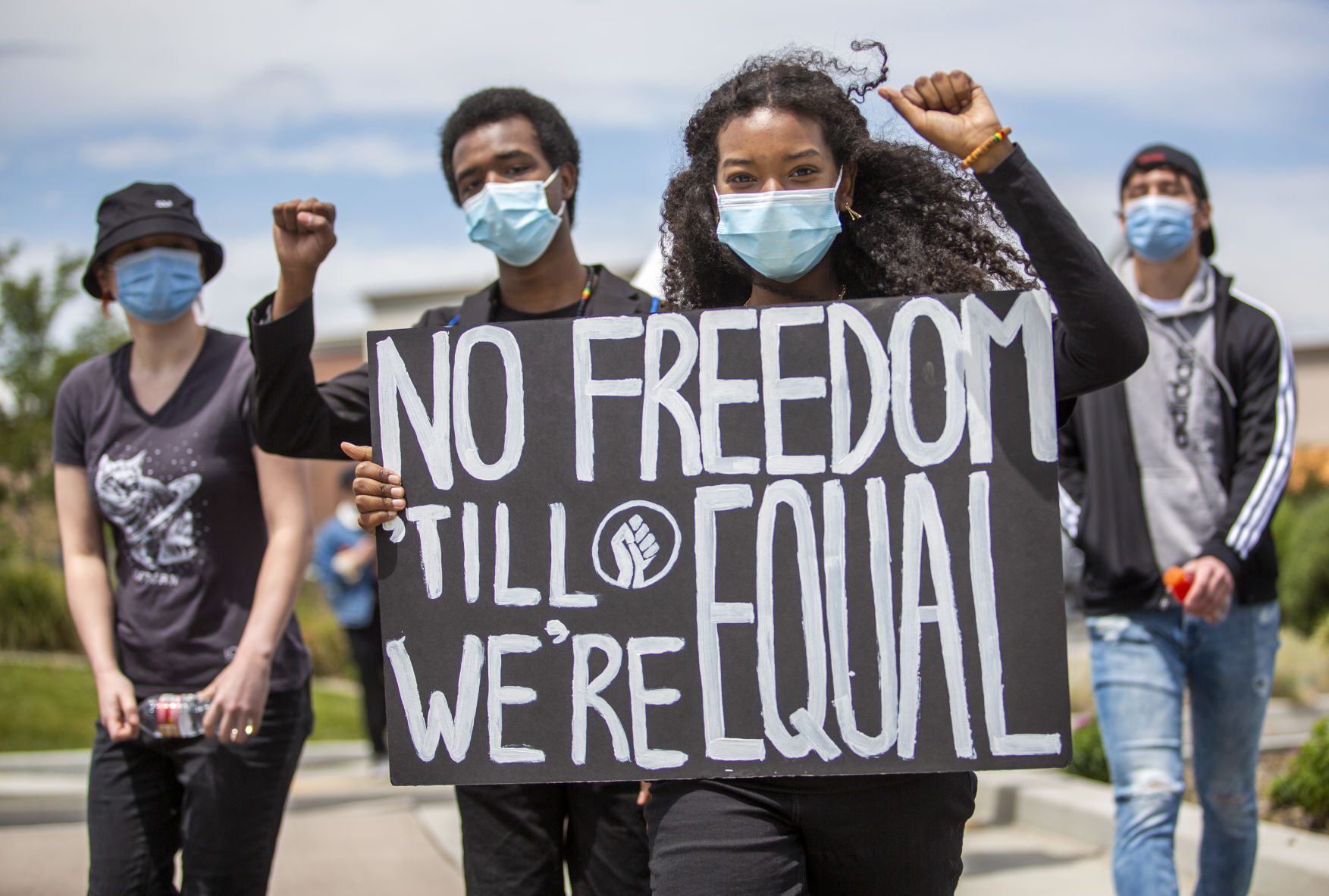 Citizens gather to protest police brutality